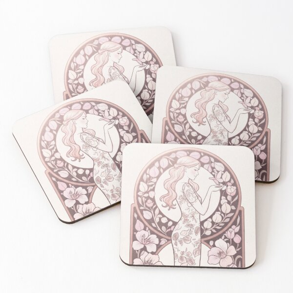 Item preview, Elegance of Nature Art Nouveau Woman and Floral Illustration designed and sold by elglotonmusical.