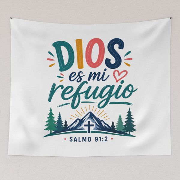 Item preview, God is my Refuge | Psalm 91:2 | Colorful Christian Phrase | Christian Faith Design designed and sold by MARSHORY.