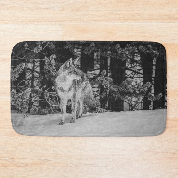 Item preview, Wild Coyote in Winter - B & W designed and sold by AlsknMommaBear2.