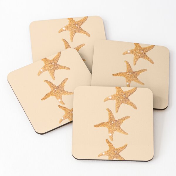Item preview, Golden Sparkle Starfish Trio Coastal Sandy Beach Design designed and sold by NOUURRRR.