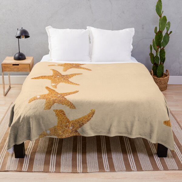 Item preview, Golden Sparkle Starfish Trio Coastal Sandy Beach Design designed and sold by NOUURRRR.