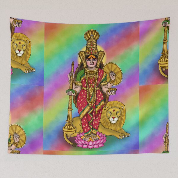 Item preview, Goddess Mahalakshmi Artwork | Divine Hindu Goddess Digital Painting Illustration designed and sold by Harshit_Digital_Arts.
