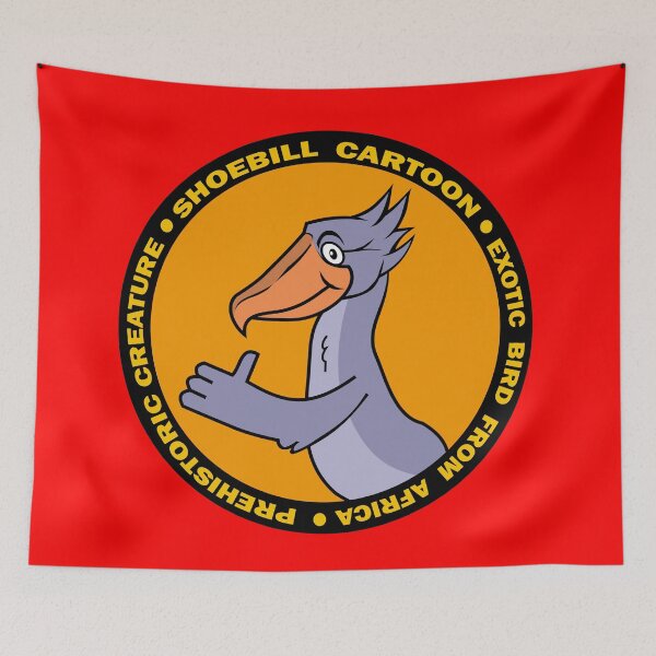 Item preview, Shoebill Cartoon Badge – Cute Exotic Bird Illustration designed and sold by MechanicalART.