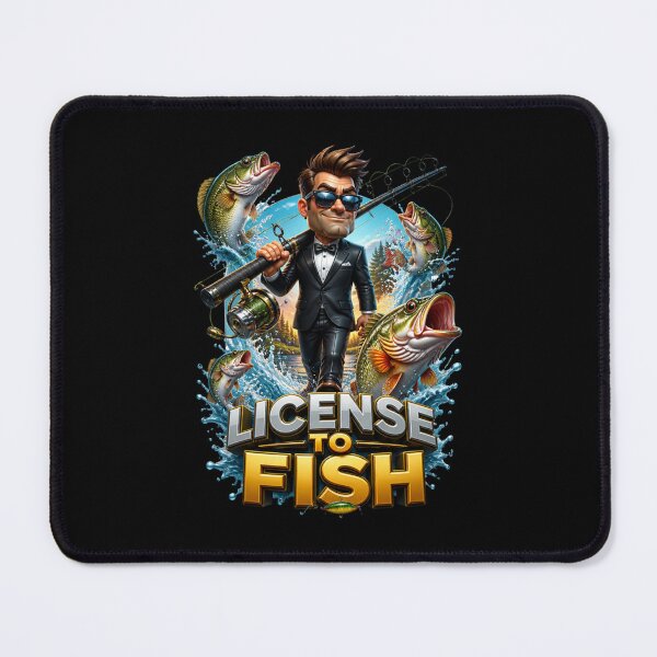 Item preview, License To Fish Funny Fishing Quote designed and sold by FunToonGallery.
