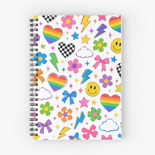 Item preview, Rainbow Hearts & Smiley Faces Seamless Pattern | Gen Z Retro Aesthetic Checkerboard, Lightning Bolts & Cute Colorful Floral Design designed and sold by RJACreative.