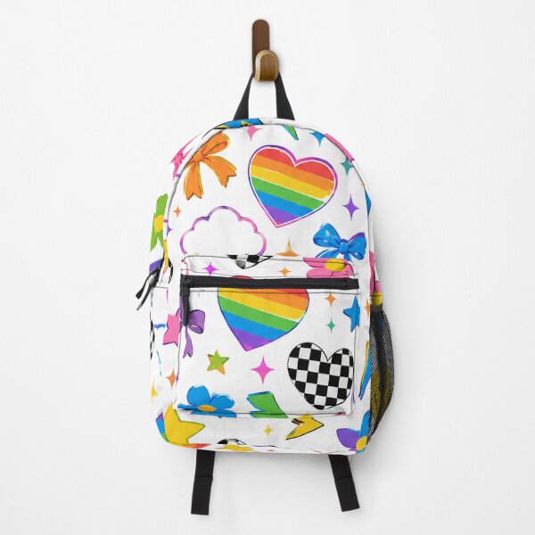 Item preview, Rainbow Hearts & Smiley Faces Seamless Pattern | Gen Z Retro Aesthetic Checkerboard, Lightning Bolts & Cute Colorful Floral Design designed and sold by RJACreative.