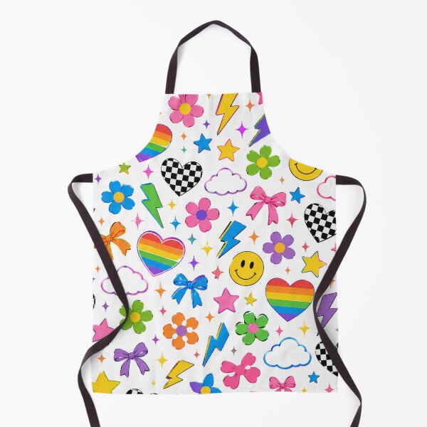 Item preview, Rainbow Hearts & Smiley Faces Seamless Pattern | Gen Z Retro Aesthetic Checkerboard, Lightning Bolts & Cute Colorful Floral Design designed and sold by RJACreative.