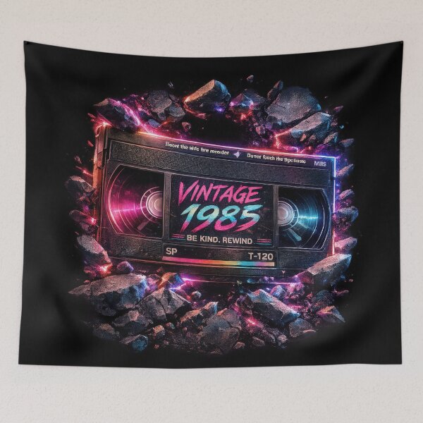 Item preview, Vintage 1985 VHS Tape – Retro 80s Neon Aesthetic designed and sold by musmus76.