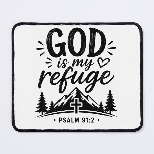 Item preview, God Is My Refuge | Psalm 91:2 | Christian Inspirational Quote | Colorful Faith Design designed and sold by MARSHORY.