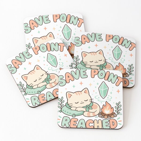 Item preview, Save Point Reached Cozy Kawaii Gamer Cat designed and sold by BoosterShop.