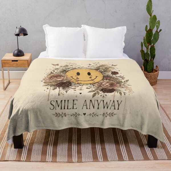 Item preview, Smile Anyway Street Art Floral Smiley Design designed and sold by WillCraftx.