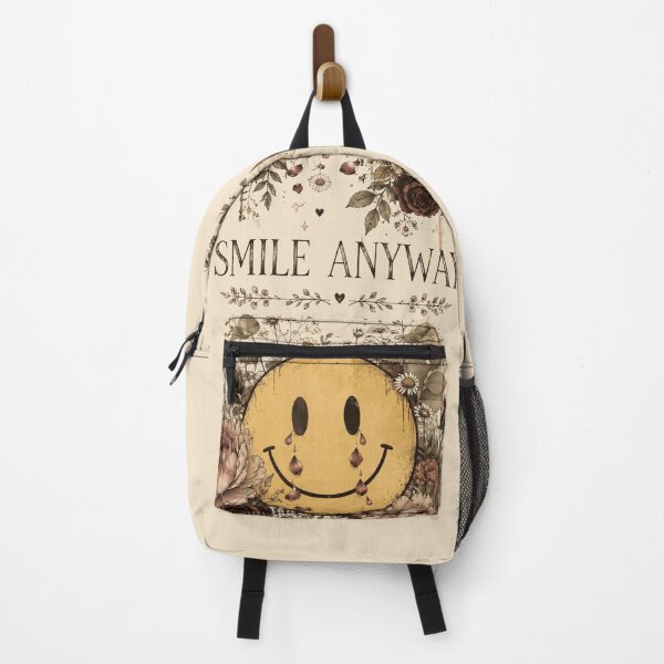 Item preview, Smile Anyway Street Art Floral Smiley Design designed and sold by WillCraftx.