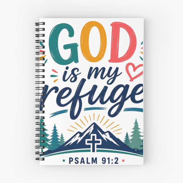Item preview, God Is My Refuge | Psalm 91:2 | Christian Inspirational Quote | Colorful Faith Design designed and sold by MARSHORY.