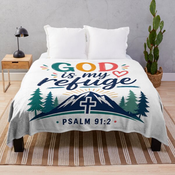 Item preview, God Is My Refuge | Psalm 91:2 | Christian Inspirational Quote | Colorful Faith Design designed and sold by MARSHORY.