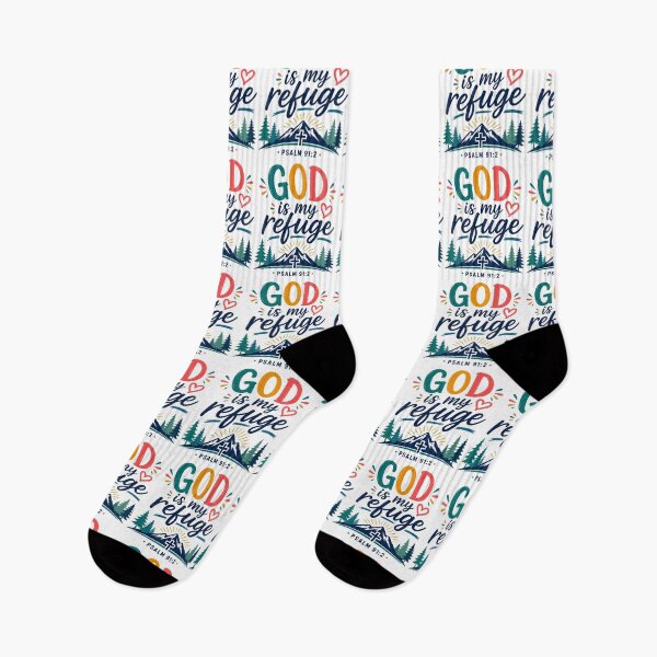 Item preview, God Is My Refuge | Psalm 91:2 | Christian Inspirational Quote | Colorful Faith Design designed and sold by MARSHORY.