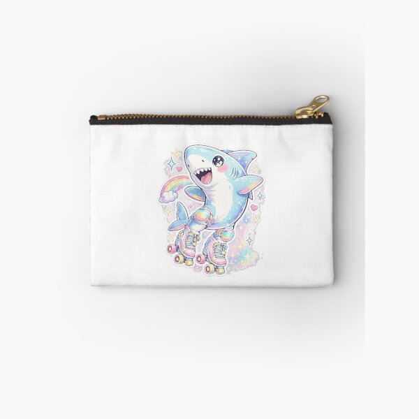 Item preview, Cute Roller Skating Shark Sticker | Rainbow Kawaii Shark | Retro Pastel Roller Skate Animal Gift designed and sold by ArtByTripti.