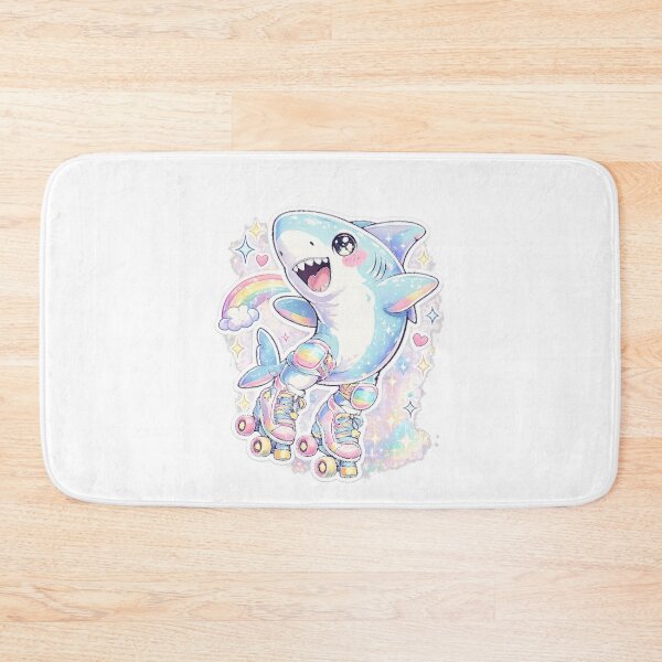 Item preview, Cute Roller Skating Shark Sticker | Rainbow Kawaii Shark | Retro Pastel Roller Skate Animal Gift designed and sold by ArtByTripti.