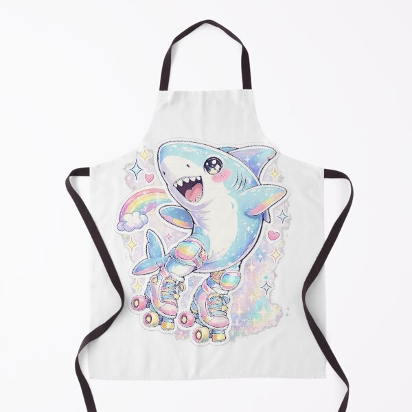 Item preview, Cute Roller Skating Shark Sticker | Rainbow Kawaii Shark | Retro Pastel Roller Skate Animal Gift designed and sold by ArtByTripti.