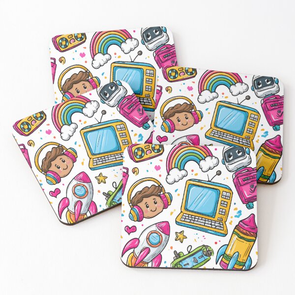 Item preview, Colorful Cute Kawaii Crayon Rocket Print Pattern designed and sold by RichardRags.