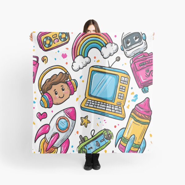 Item preview, Colorful Cute Kawaii Crayon Rocket Print Pattern designed and sold by RichardRags.