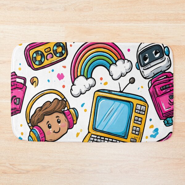 Item preview, Colorful Cute Kawaii Crayon Rocket Print Pattern designed and sold by RichardRags.