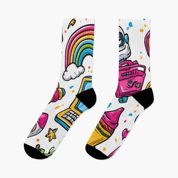 Item preview, Colorful Cute Kawaii Crayon Rocket Print Pattern designed and sold by RichardRags.
