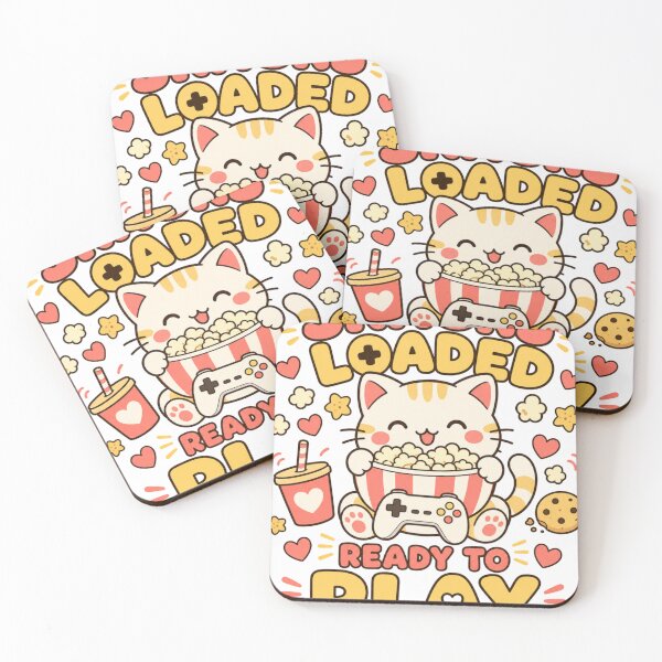 Item preview, Snacks Loaded Ready To Play Kawaii Gamer Cat designed and sold by BoosterShop.