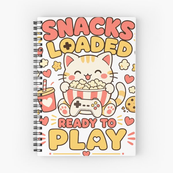 Item preview, Snacks Loaded Ready To Play Kawaii Gamer Cat designed and sold by BoosterShop.