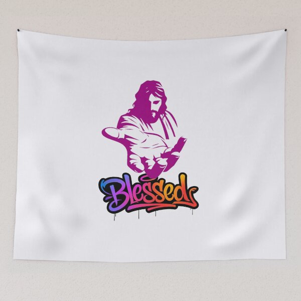 Item preview, Jesus Blessed - Urban Graffiti Christian Art designed and sold by Emmafeystilo.