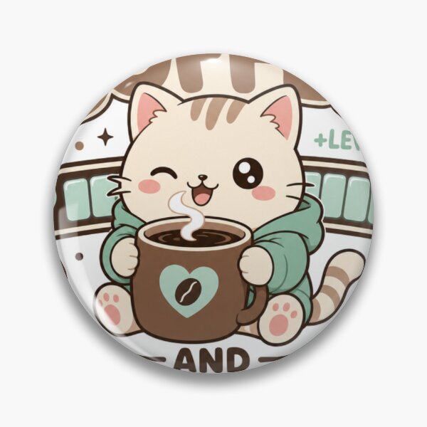 Item preview, Grinding Coffee and XP Cozy Kawaii Gamer Cat designed and sold by BoosterShop.