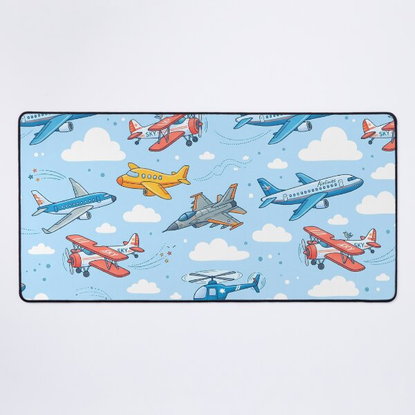 Item preview, Cute Kids Airplane Helicopter Sky Seamless Pattern designed and sold by ART ATTACK ZONE.