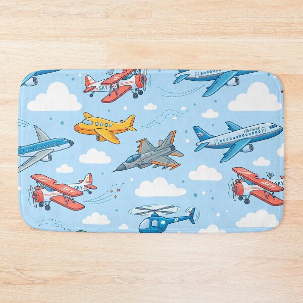 Item preview, Cute Kids Airplane Helicopter Sky Seamless Pattern designed and sold by ART ATTACK ZONE.