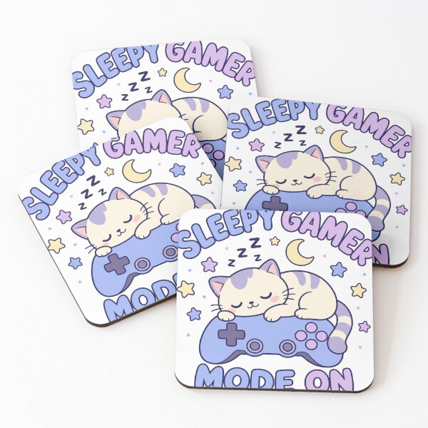 Item preview, Sleepy Gamer Mode On Cozy Kawaii Gamer Cat designed and sold by BoosterShop.