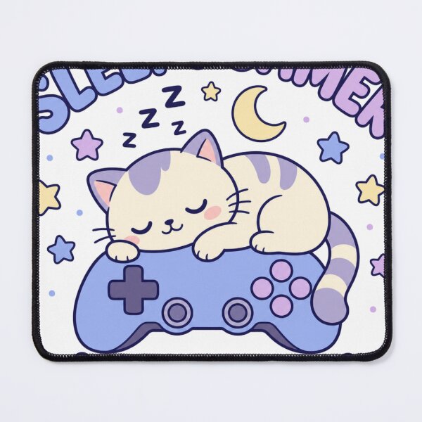 Item preview, Sleepy Gamer Mode On Cozy Kawaii Gamer Cat designed and sold by BoosterShop.