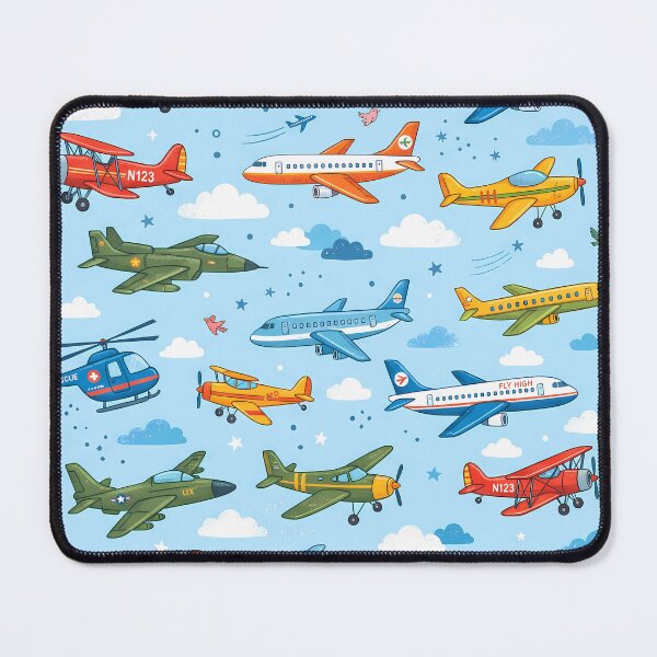 Item preview, A Cute Kids Airplane Helicopter Sky Seamless Pattern designed and sold by ART ATTACK ZONE.