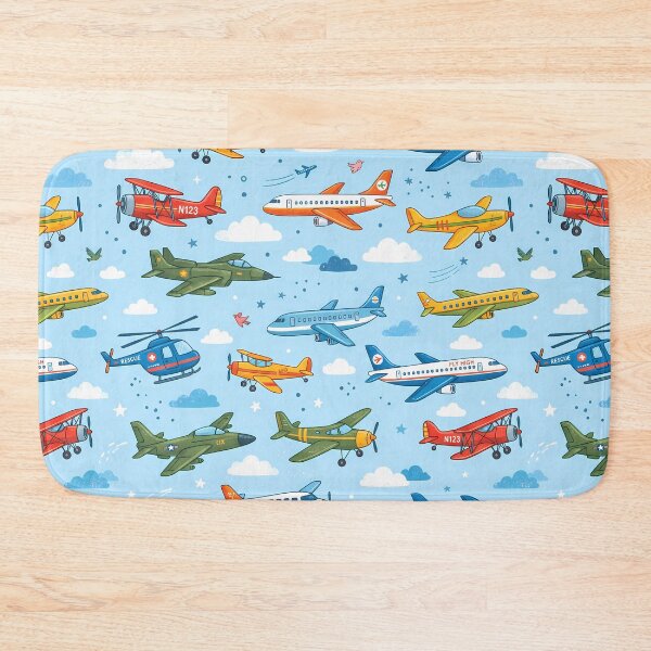 Item preview, A Cute Kids Airplane Helicopter Sky Seamless Pattern designed and sold by ART ATTACK ZONE.