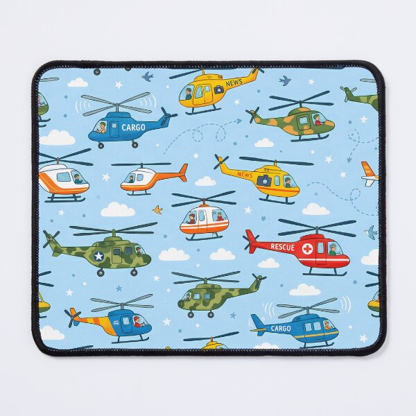 Item preview, Red Cute Kids Airplane Helicopter Sky Seamless Pattern designed and sold by ART ATTACK ZONE.