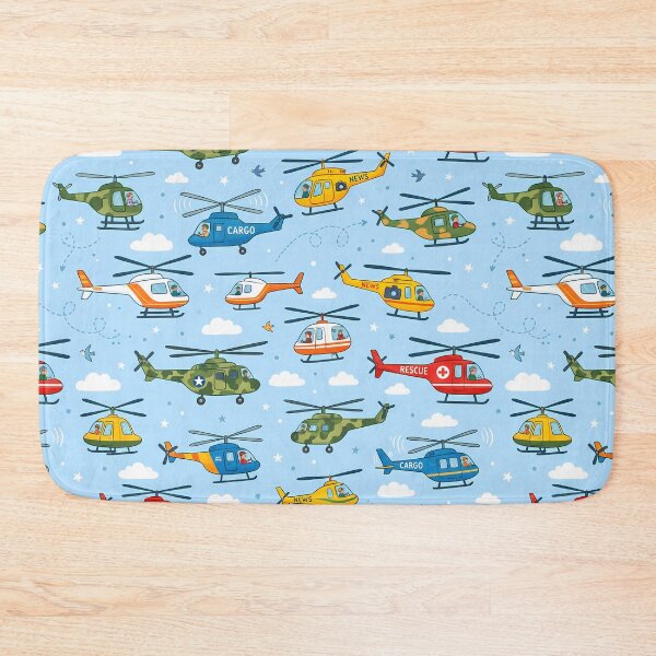 Item preview, Red Cute Kids Airplane Helicopter Sky Seamless Pattern designed and sold by ART ATTACK ZONE.