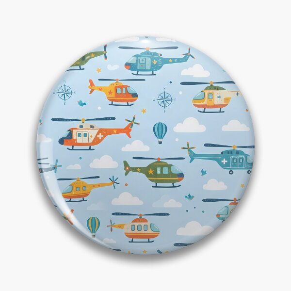 Item preview, Blue Cute Kids Airplane Helicopter Sky Seamless Pattern designed and sold by ART ATTACK ZONE.