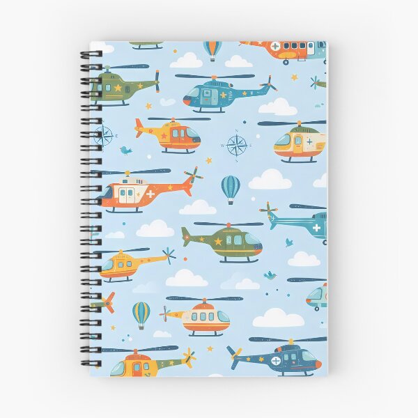 Item preview, Blue Cute Kids Airplane Helicopter Sky Seamless Pattern designed and sold by ART ATTACK ZONE.