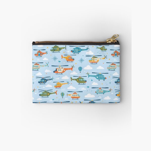 Item preview, Blue Cute Kids Airplane Helicopter Sky Seamless Pattern designed and sold by ART ATTACK ZONE.