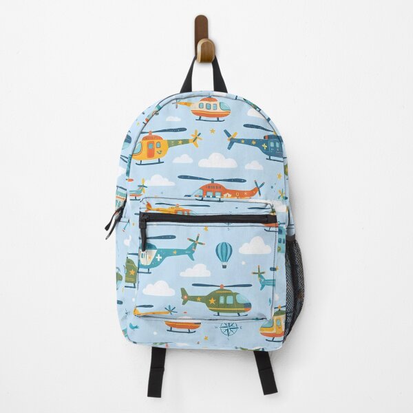 Item preview, Blue Cute Kids Airplane Helicopter Sky Seamless Pattern designed and sold by ART ATTACK ZONE.