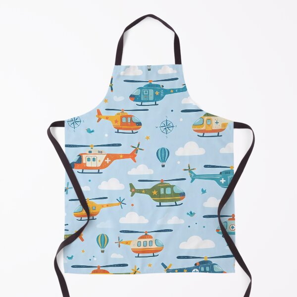 Item preview, Blue Cute Kids Airplane Helicopter Sky Seamless Pattern designed and sold by ART ATTACK ZONE.