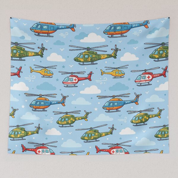 Item preview, Clouds Cute Kids Airplane Helicopter Sky Seamless Pattern designed and sold by ART ATTACK ZONE.