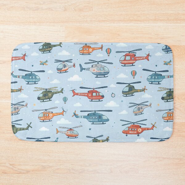 Item preview, Sun Cute Kids Airplane Helicopter Sky Seamless Pattern designed and sold by ART ATTACK ZONE.