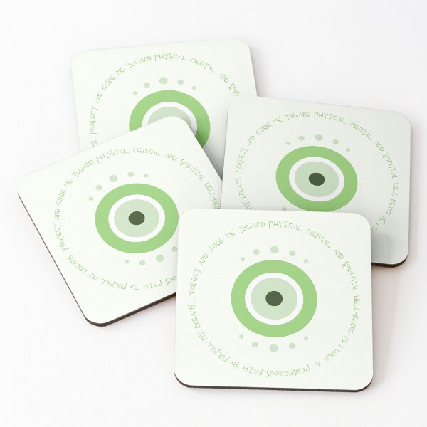 Item preview, Evil Eye Mantra for Well-Being - Light Green Eye designed and sold by TheThankfulTyne.