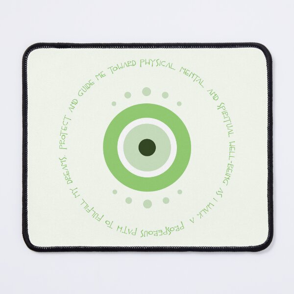 Item preview, Evil Eye Mantra for Well-Being - Light Green Eye designed and sold by TheThankfulTyne.