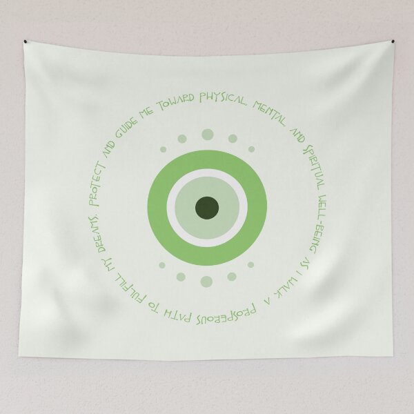 Item preview, Evil Eye Mantra for Well-Being - Light Green Eye designed and sold by TheThankfulTyne.