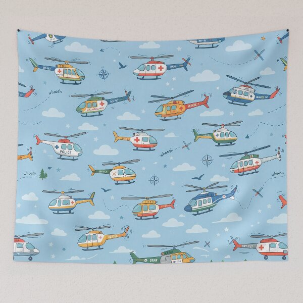 Item preview, OCean Cute Kids Airplane Helicopter Sky Seamless Pattern designed and sold by ART ATTACK ZONE.