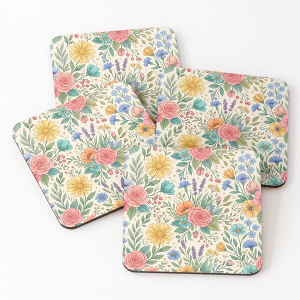 Item preview, Vintage Botanical Wildflower Garden Rose Floral Pattern designed and sold by ART ATTACK ZONE.